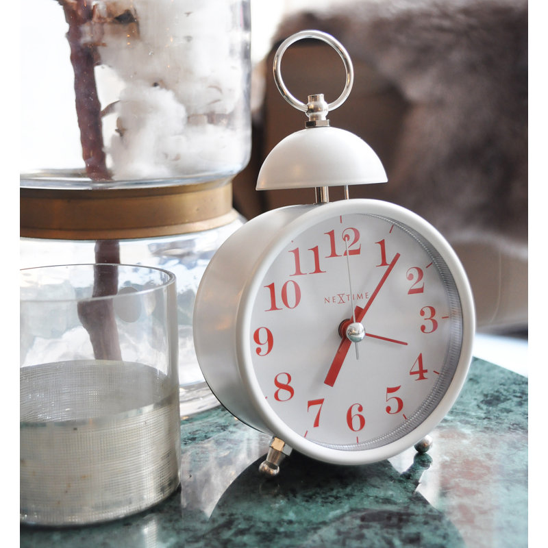 Horloge de table single bell alarm, Blanc