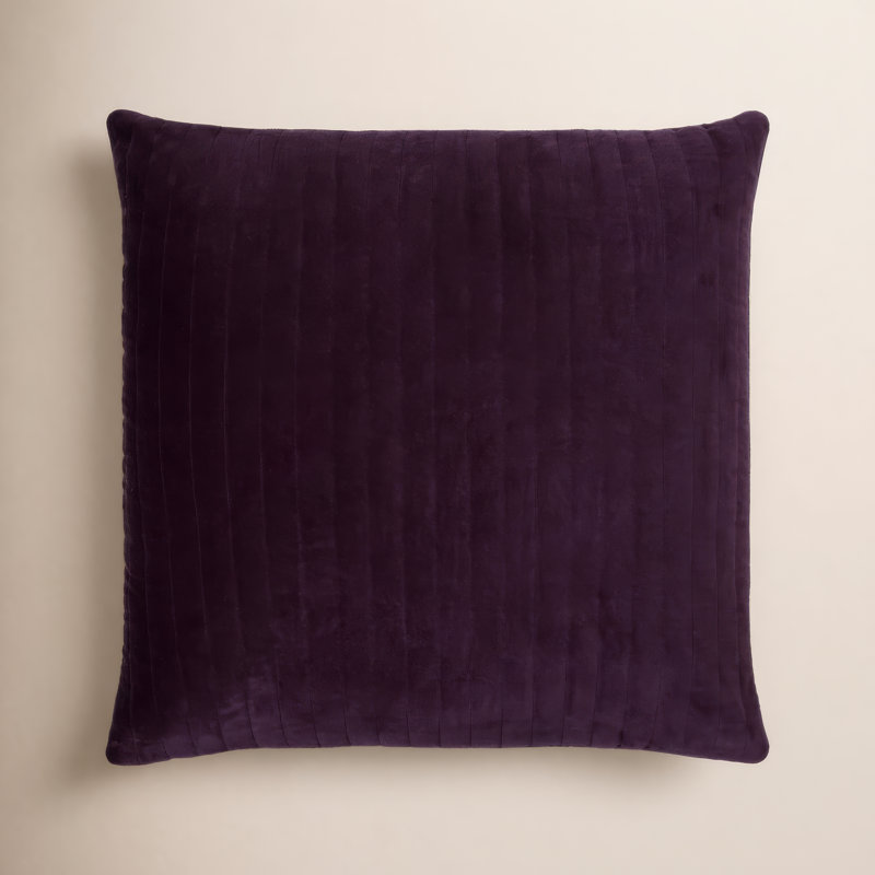 Coussin en coton Beyerne, Housse de coussin seulement - sans coussin, 18 po x 18 po, Mauve foncé