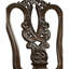 Chaises d'appoint de luxe traditionnelles de luxe en bois massif brun foncé avec siège rembourré et dossier en cerisier orné pour la salle à manger
