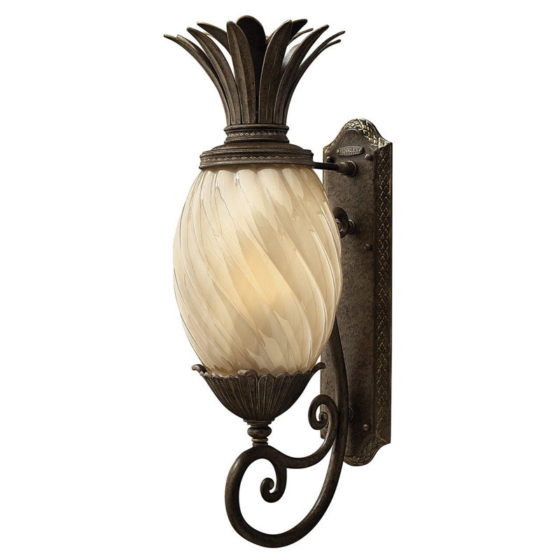 Plantation Bronze 1 - Bulb Outdoor Wall Lantern, 21.25" H x 8" W x 11" D, Incandescent