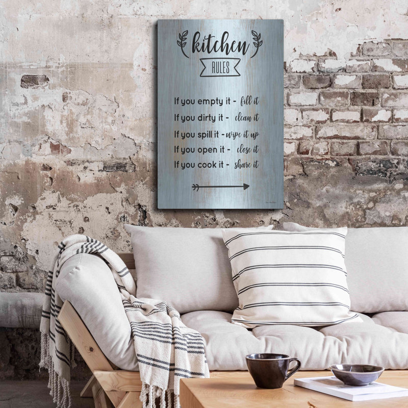 «Kitchen Rules» par Seven Trees Design, art mural en métal, H 36 po x l 24 po