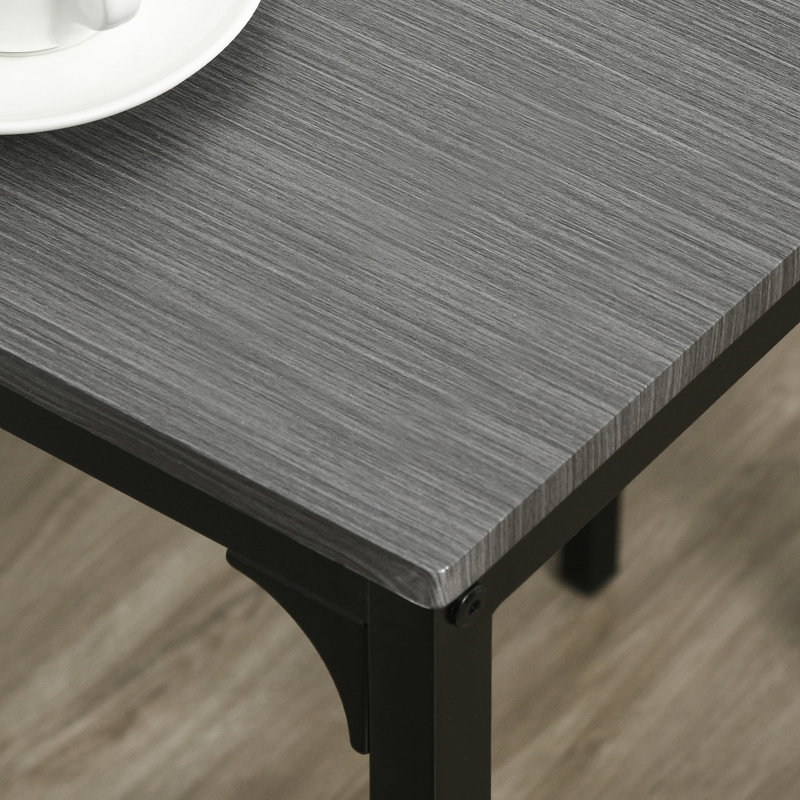 Ensemble de 3 tables de bar et chaises grises de style industriel pour économiser de l'espace pour 2 petites chaises décoratives, petit déjeuner gris