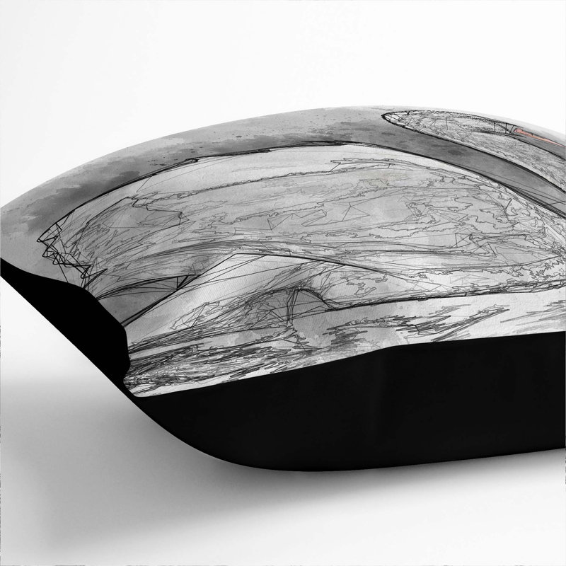 Square Cushion, 55cm H x 55cm W x 20cm D, Black
