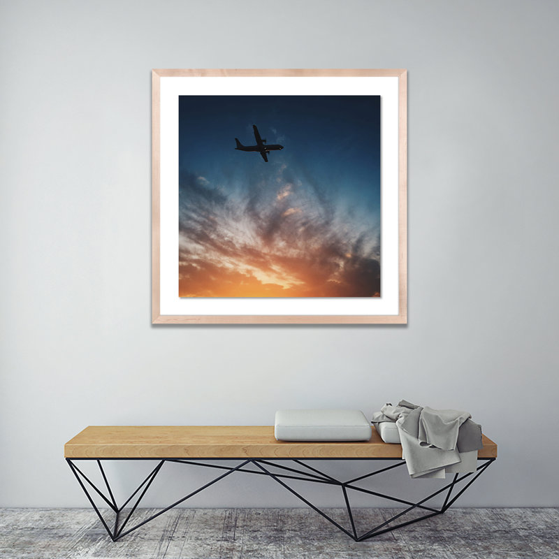 Sunset Plane Print by Vitaliy Paykov, Natural
