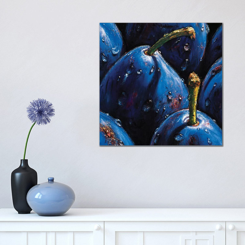 Plums by AlmaCh - Wrapped Canvas Painting, 45.72 cm H x 45.72 cm W x 3.175 cm D