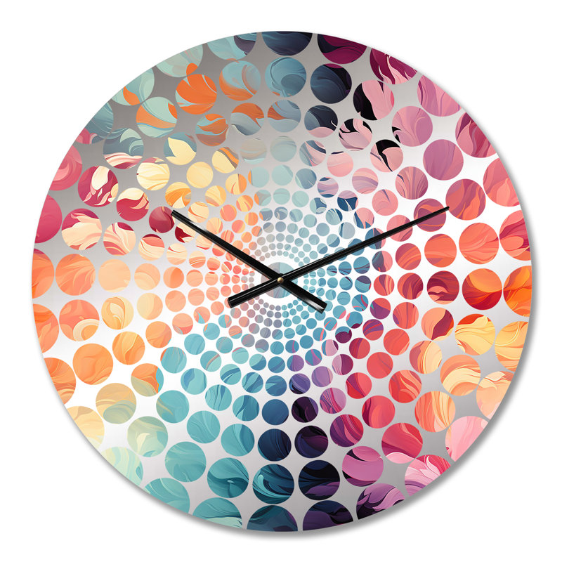 Painterly Multicolor Damask Stroke - Abstract Wall Clock, Small