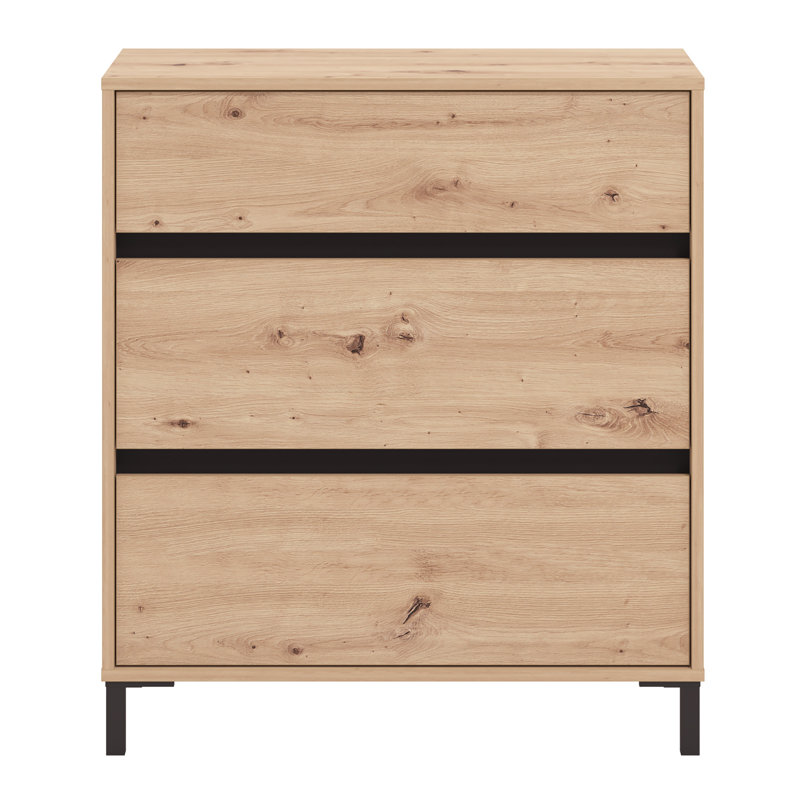 MARRON Cabinet 80 Oak/Black, Brown