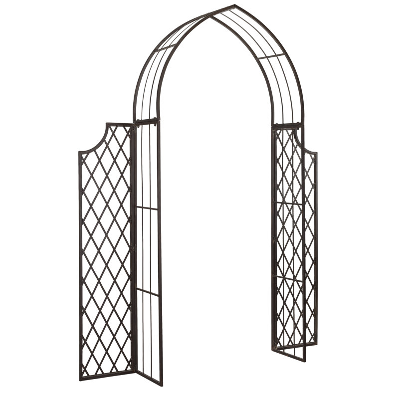 Crinela 68.5'' W x 13.8'' D Iron Arbor, Rustic Brown