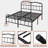 Amylia Full 18-Inch Heavy Duty Noiseless Metal Platform Bed Frame with 44”Arched Headboard & Footboard, 2500LBS Support, Underbed Storage, Black-540552448