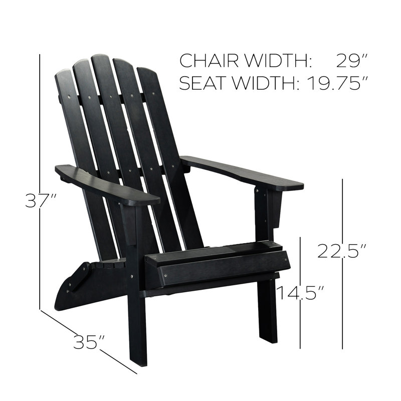 Chaise Adirondack pliante, conception ultra durable et résistante aux intempéries, aspect bois véritable, pliage facile sans épingles nécessaires, capacité de 300 lb