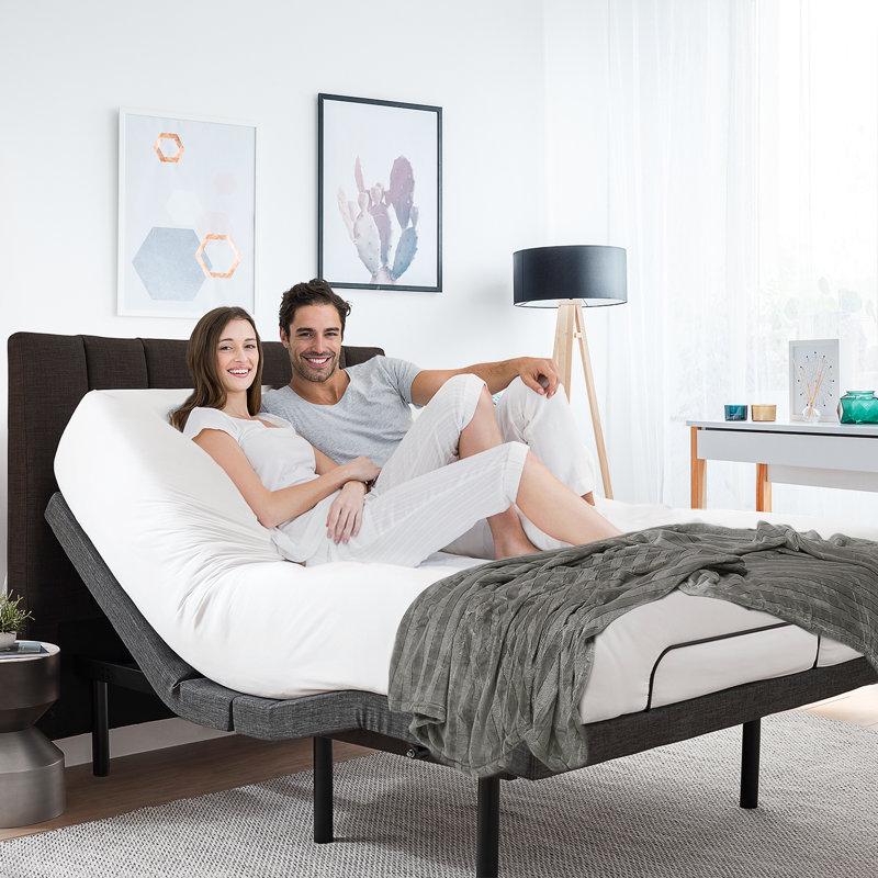 Clara Clark Massaging Zero Gravity, Zero Clearance Adjustable Bed with Wireless Remote, USB Ports & LED Lights, King