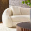 Canapé moderne et incurvé avec un design élégant en forme de cœur d'amour - canapé en molleton beige moelleux pour le salon (l 125,98 po x P 62,2 po x H 29,92 po)-1450174755