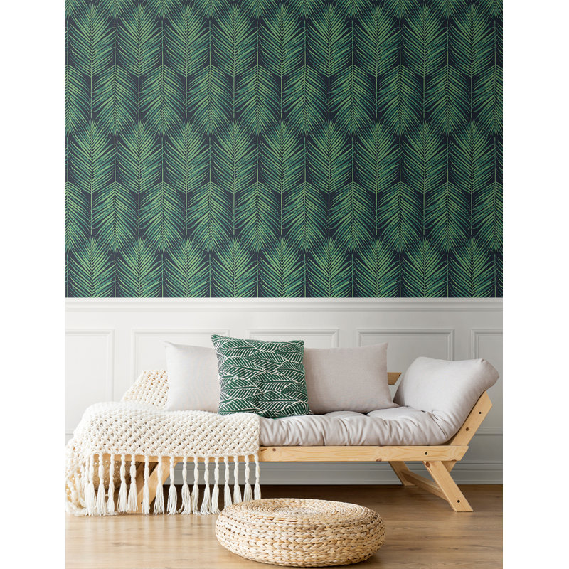 Rouleau de papier peint à peler et coller L 18 po x l 20,5 po Littles Tropic Palm Smooth