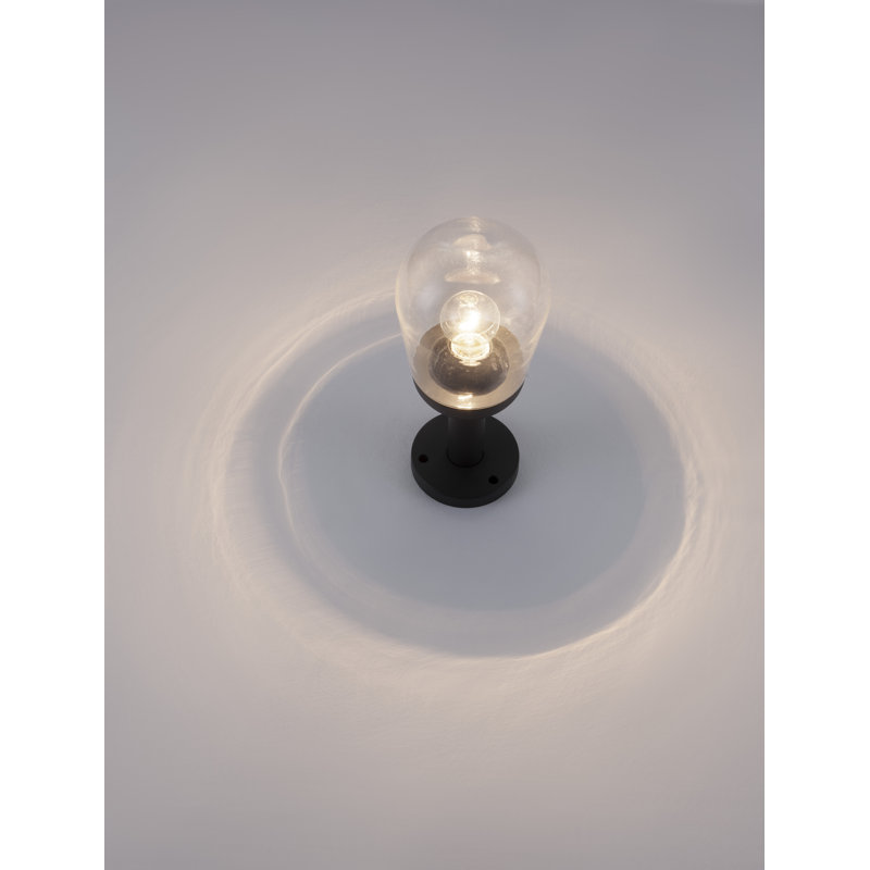 Dark Grey Metal Bollard Light, 37cm H x 15cm W x 15cm D