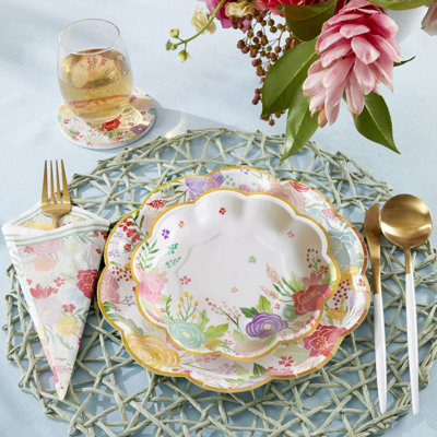 Garden Blooms 7 po Assiettes en papier de qualité supérieure (ensemble de 16)