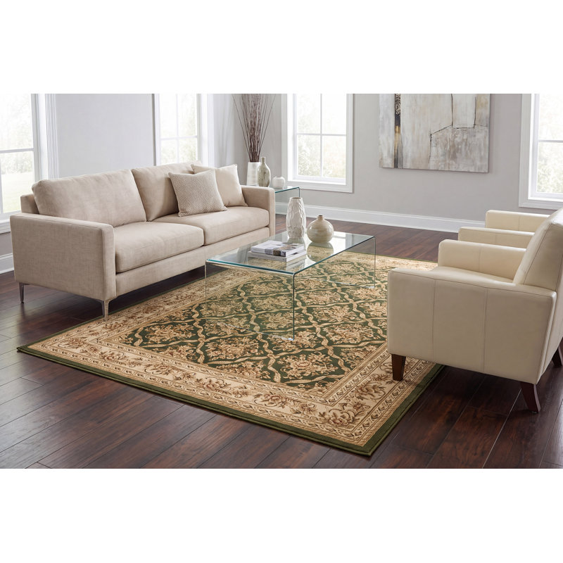 Tapis vert persane Atterbury, Rectangle 6 pi 7 po x 9 pi 6 po