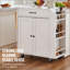 Kitchen Island Cart Rolling Storage Cabinet On Wheel With Charging Station