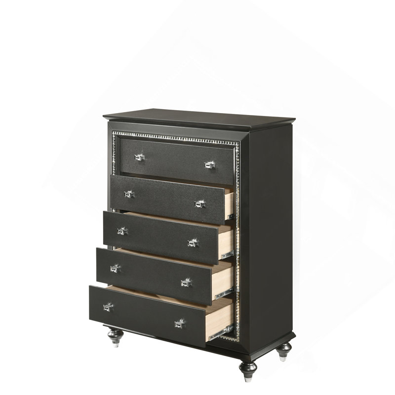 Commode à finition grise métallique Kaitlyn