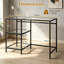 Glass Top Metal Base Computer Desk-414203510
