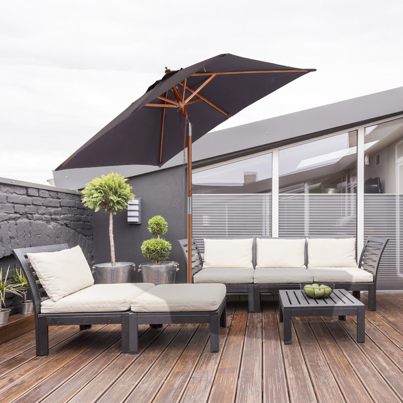Cyr 200cm X 150cm Rectangular Tilt Market Parasol, Dark Gray