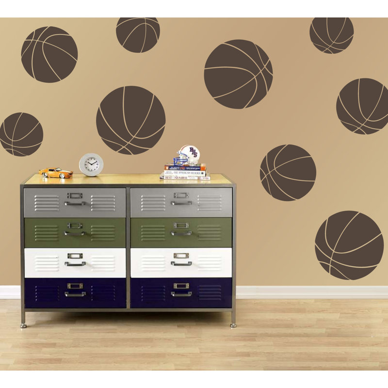 Décalcomanie murale baskets, H 30 po x l 30 po x P 0,01 po, Brun