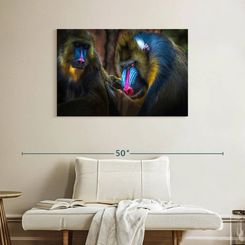Two Mandrill Monkeys, 26" H x 39" W