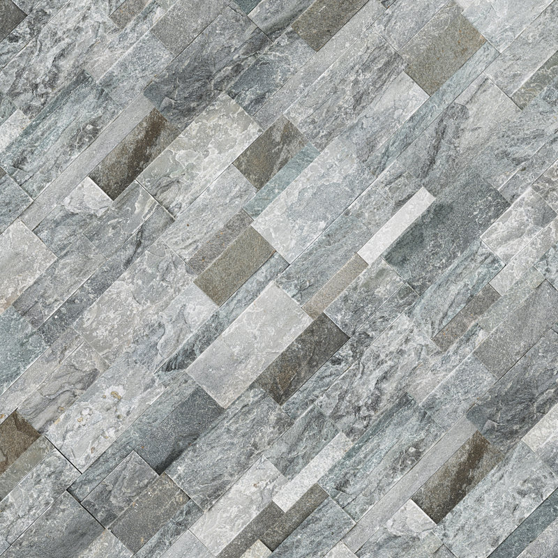 Stonecrest 9 in. x 24 in. Split Face Natural Stone Ledger Panel Wall Tile, Cobalt Mist