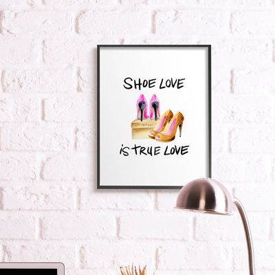 «Shoe Love True Love Expression Glam Heels» par Regina Moore - impression d'art textuel