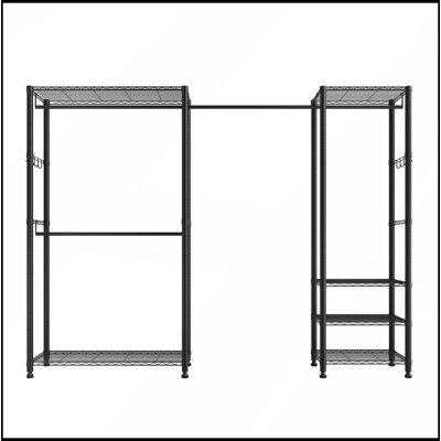 Portemanteau robuste en acier avec tablettes réglables et tringles pour un rangement organisé