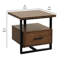 Table de bout, tiroir et tablette ouverte Voz, brun noyer, noir 22 po Voz