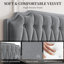 Upholstered Bed Frame with with Diamond Button-Tufted Headboard-910678840-911088199