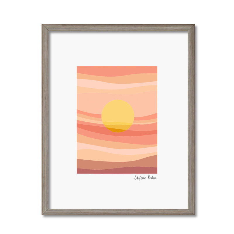 Sunseeker Print by Stefanie Bales, Framed Matted Print, Gray, 18" H x 12" W x 1.125" D