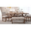 Ensemble de salle à manger 5 pièces rembourré - 4 chaises rayées + 1 banc, table non incluse-1812765962-1812765965