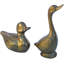 2 Piece Vintage Brass Duckling Set