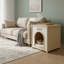 Niche pour chien moderne en bois avec coussin amovible - Maison en cèdre massif pour petits chiens et chats, conception scandinave de qualité meuble