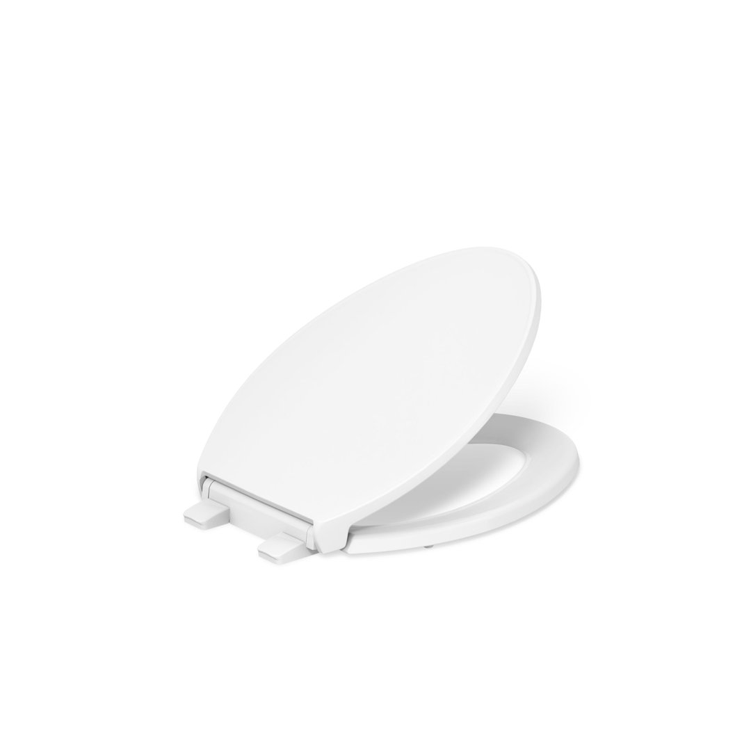 Border Readylatch Quiet-Close Toilet Seat Kohler Finish: White, Shape: Elongated