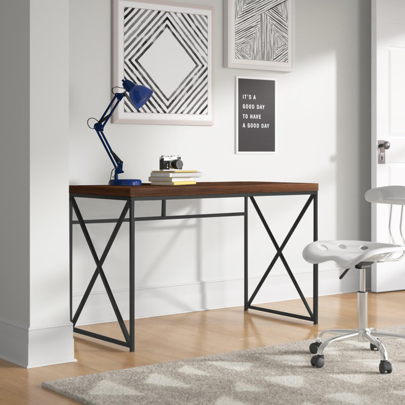 Jaylein Desk, Cherry/Black
