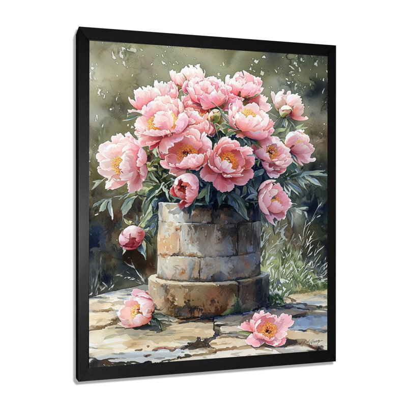 Bellanger - Art mural sur toile à motif floral, H 32 po x l 24 po, Noir, noir, noir, noir