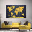 «World Map Gold Compass World Map», reproduction sur toile 3 pièces par HustleBroIllustrations-93058169