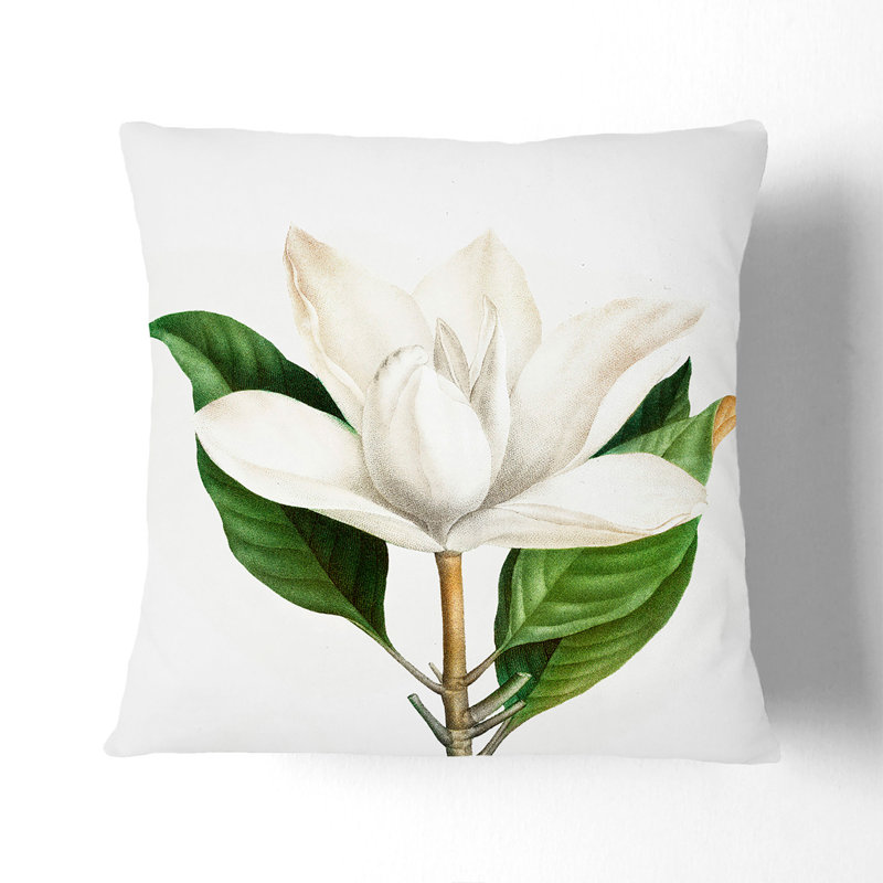 Floral Square Cushion, Stone, 55cm H x 55cm W x 20cm D