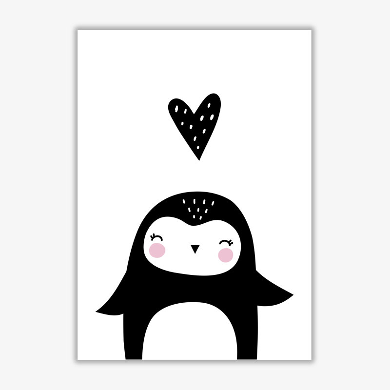 Penguin And Heart - Print, No Frame, 30 cm H x 21 cm W x 1 cm D