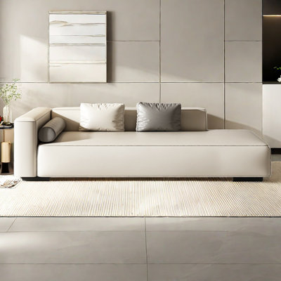 Rozalia Faux Leather Chaise Lounge