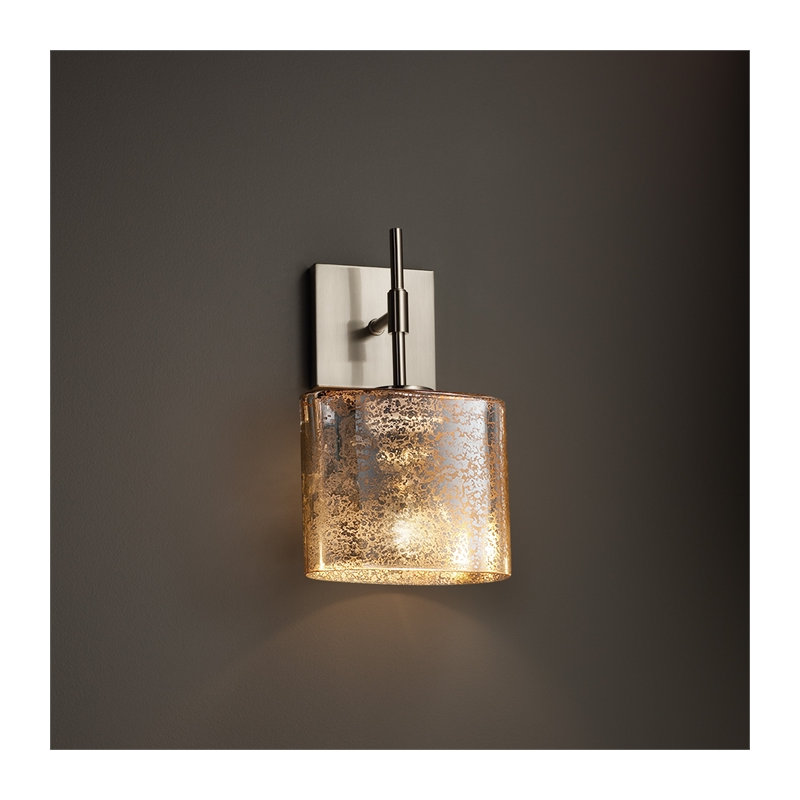Casson LED Armed Sconce, Brushed Nickel, Mercury Glass