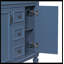 Meuble-lavabo avec lavabo supérieur, armoire de rangement avec 2 portes à fermeture douce et 2 tiroirs, lavabo simple