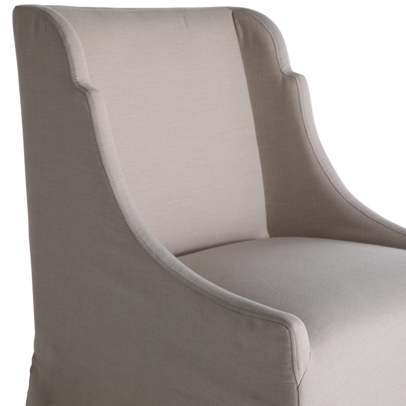 Whitfield Fabric Wing Back Arm Chair in Ivory Beige