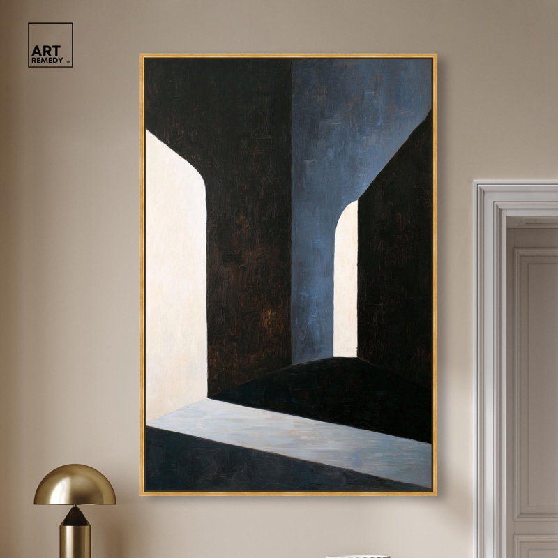 "Inevitable Encounter II", impression sur toile par Art Remedy, cadre doré, 36 x 54, H 55 po x l 37 po, Cadre doré