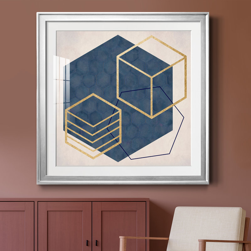 Geo II - cadre photo, Papier avec cadre argenté, H 30,5 po x l 30,5 po x P 1,5 po