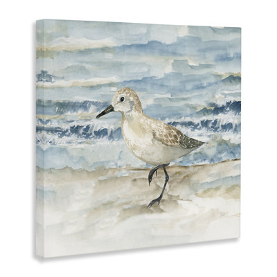 «Balancing Sandpiper» sur toile de rivage, design par Nan