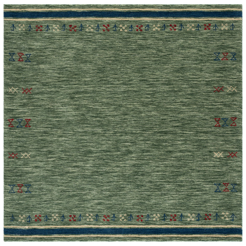 Himalaya Hand Loomed Wool Geometric Indoor Rug, 6'-0" x 6'-0" Square