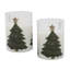 Bougies en verre à DEL avec flamme mobile Holiday Tree - 2 pièces
